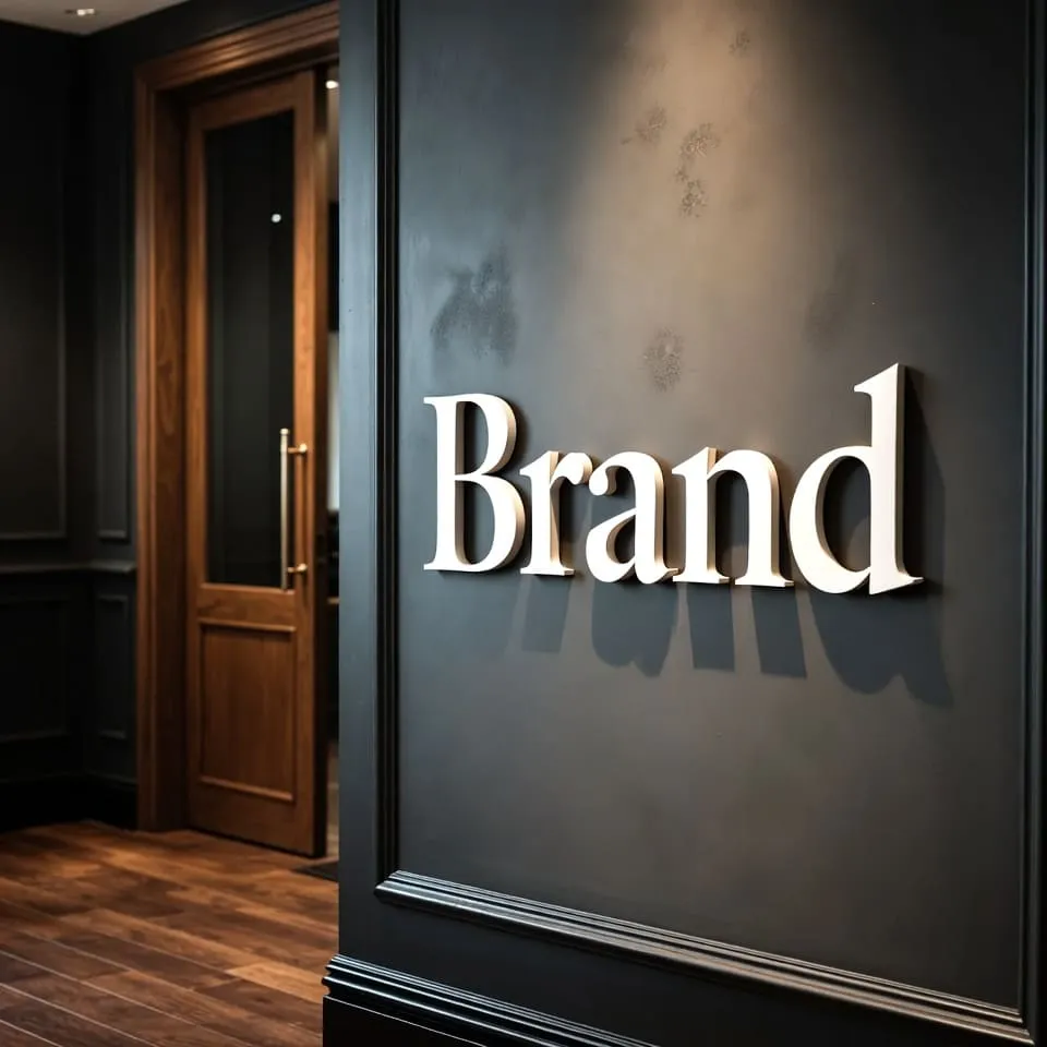 Всевозможные надписи и логотипы для брендинга помещений